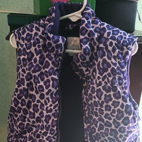 Purple leopard print winter vest - Picture 1 of 2